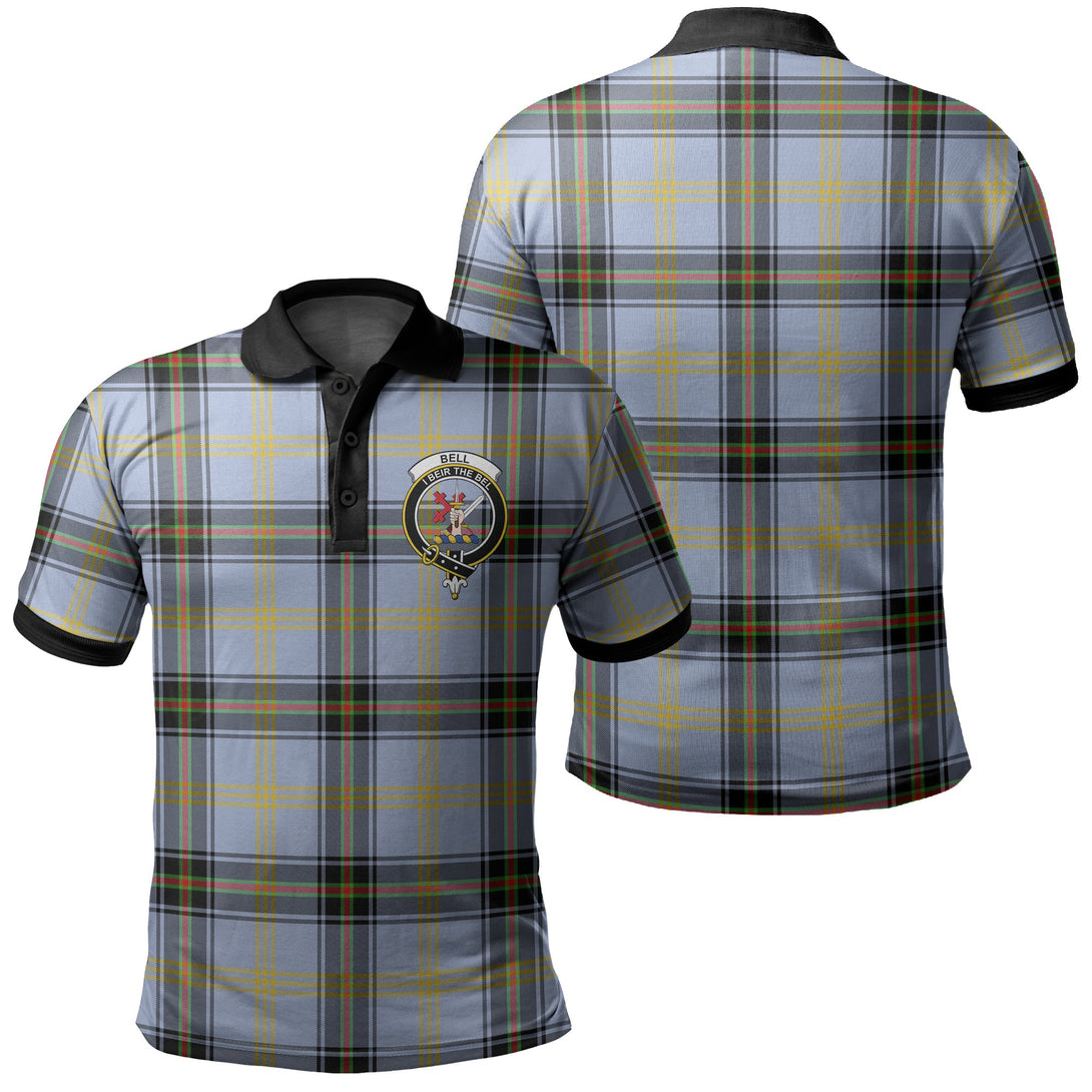 Bell of the Borders Tartan Crest Polo Shirt Black Neck 2 Style