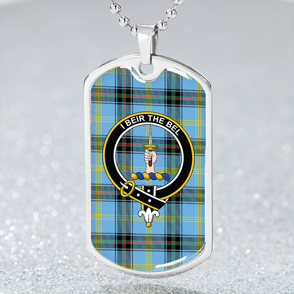 Bell of the Borders Modern Clan Badge Classic Tartan Dog Tag Necklace