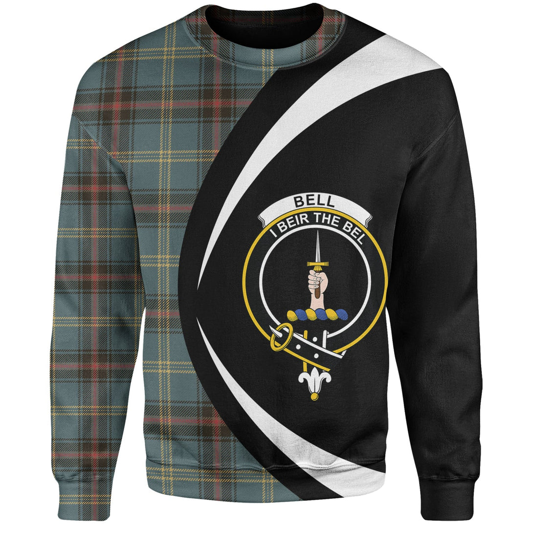 Bell of the Borders Weathered Clan Badge Tartan Sweatshirt Circle Style Personalized