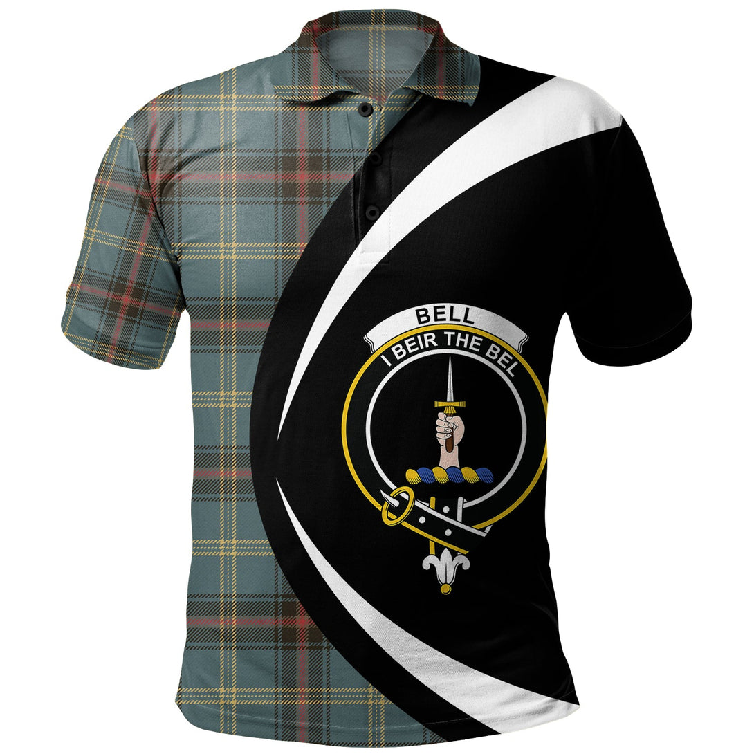 Bell of the Borders Weathered Clan Badge Tartan Polo Shirt Circle Style Personalized