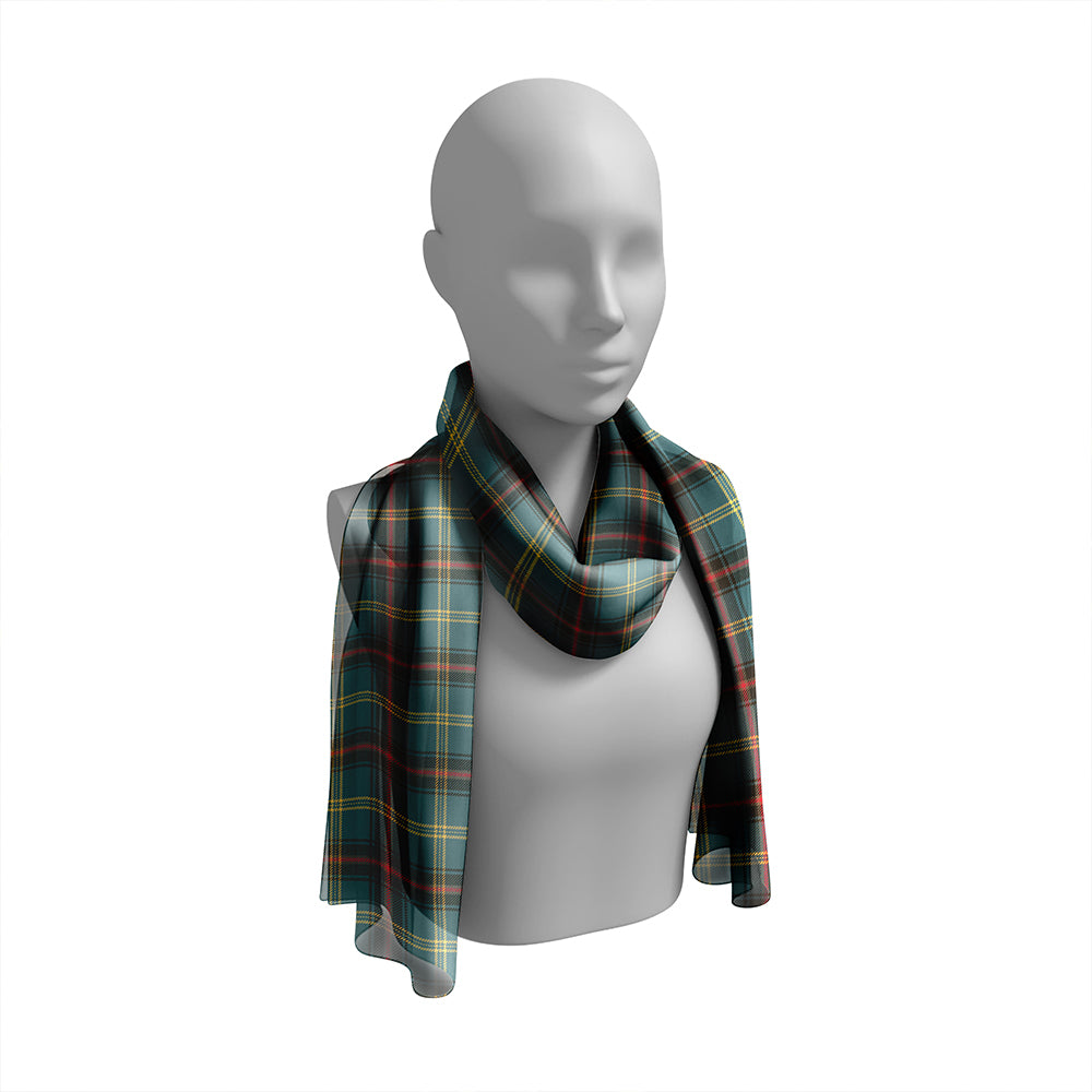 Bell of the Borders Weathered Tartan Classic Silk Habotai Long Scarf