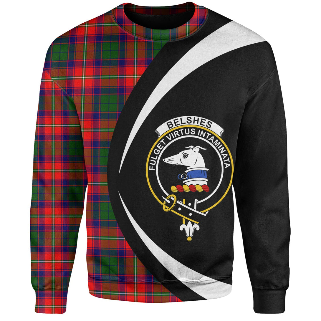 Belshes Clan Badge Tartan Sweatshirt Circle Style Personalized