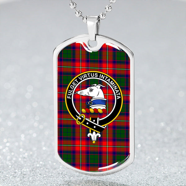 Belshes Clan Badge Classic Tartan Dog Tag Necklace