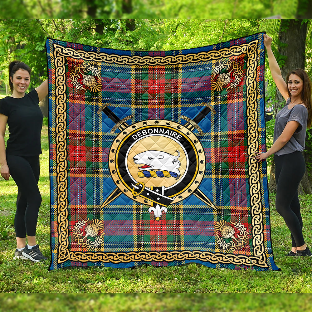 Bethune Ancient Clan Badge Tartan Premium Quilt Celtic Shield