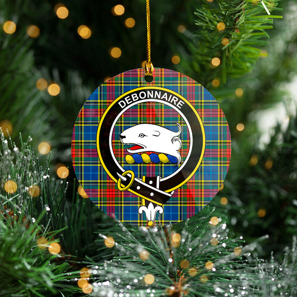 Bethune Modern Clan Badge Tartan Plastic Christmas Ornaments