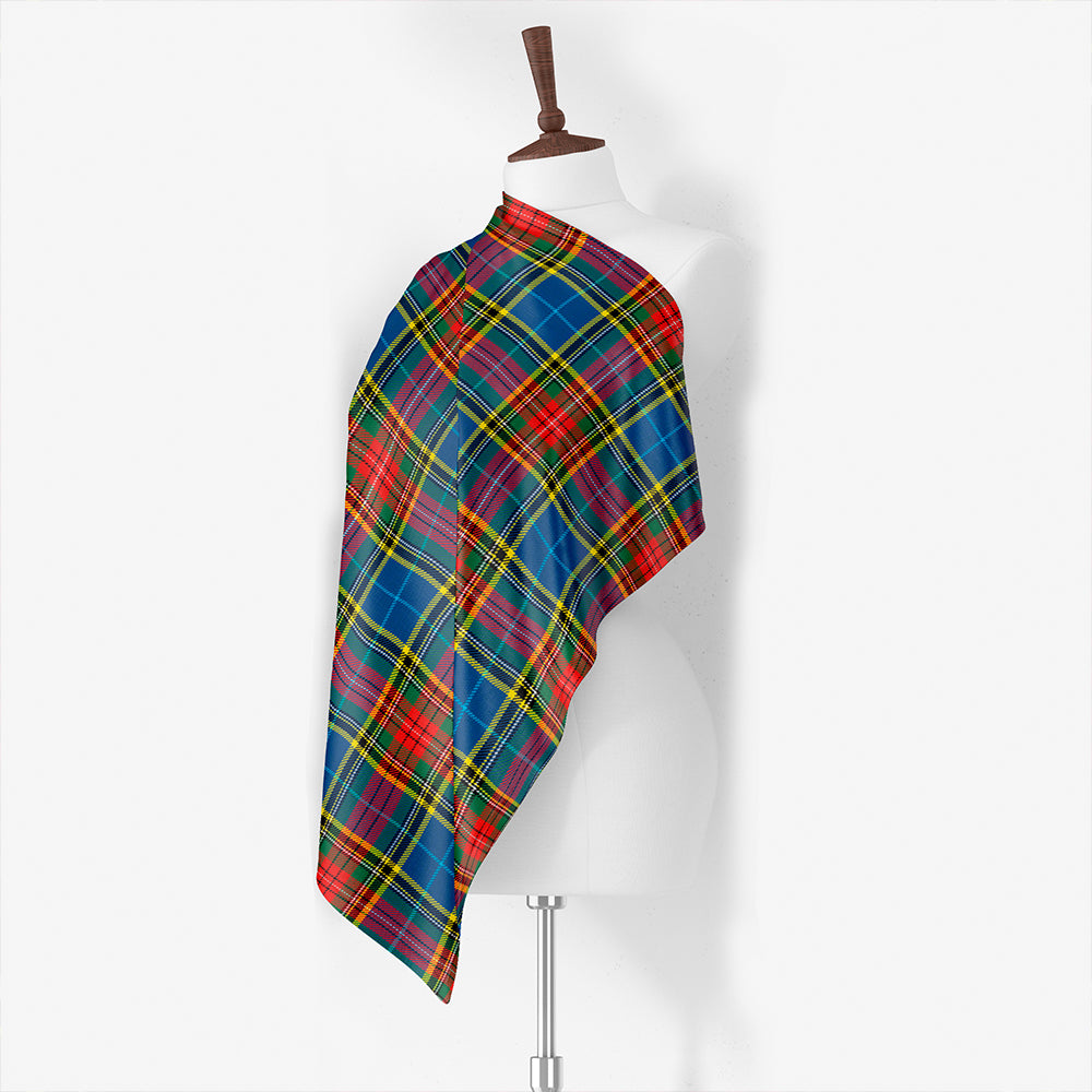 Bethune Modern Tartan Classic Silk Habotai Square Scarf