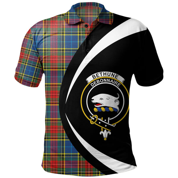 Bethune Modern Clan Badge Tartan Polo Shirt Circle Style Personalized