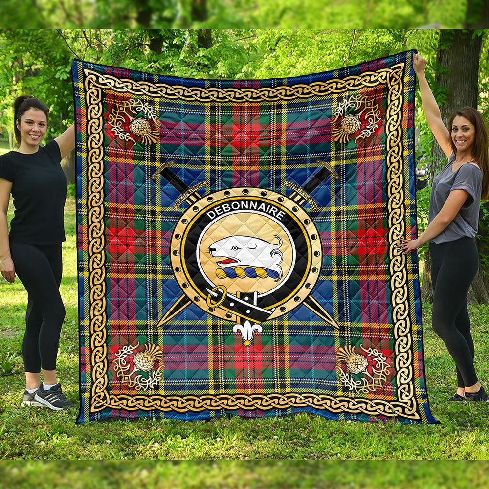 Bethune Modern Clan Badge Tartan Premium Quilt Celtic Shield