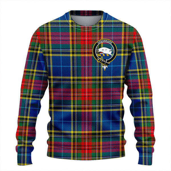 Bethune Modern Clan Badge Tartan Knitted Sweater