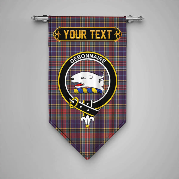 Bethune Weathered Clan Badge Tartan Gonfalon Personalize