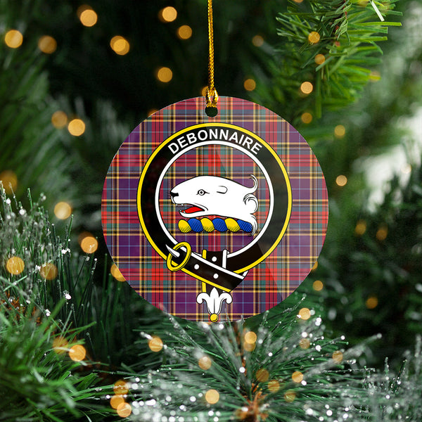 Bethune Weathered Clan Badge Tartan Plastic Christmas Ornaments