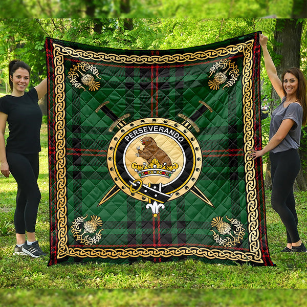 Beveridge Clan Badge Tartan Premium Quilt Celtic Shield