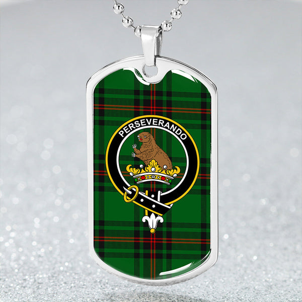 Beveridge Clan Badge Classic Tartan Dog Tag Necklace