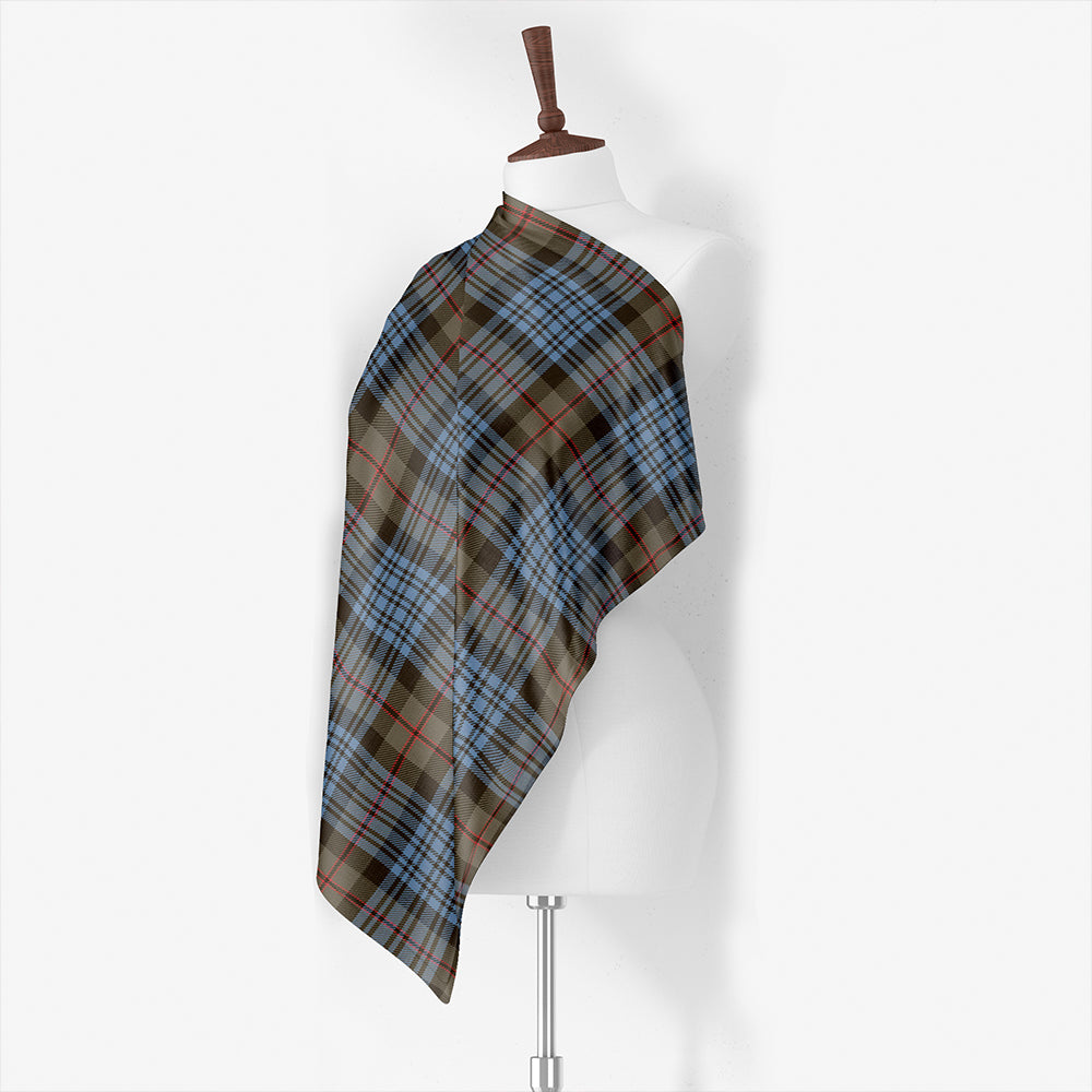 Bijral Weathered Tartan Classic Silk Habotai Square Scarf