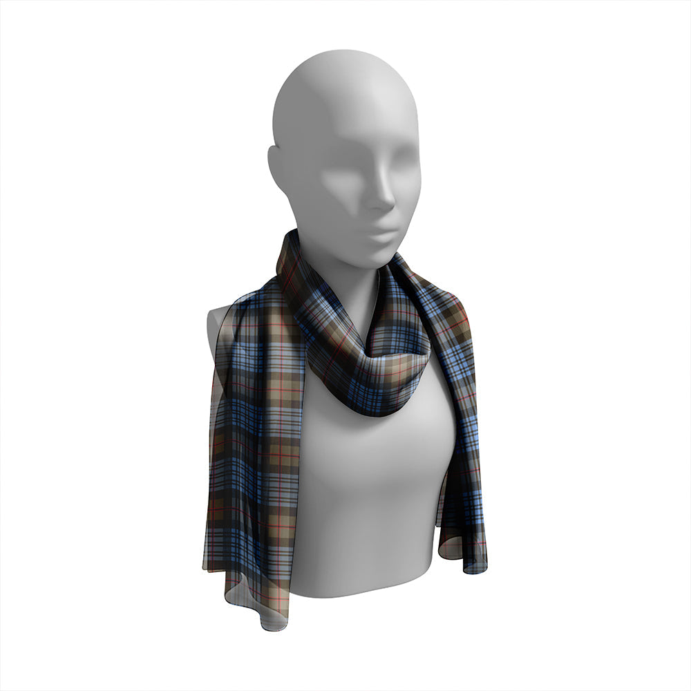 Bijral Weathered Tartan Classic Silk Habotai Long Scarf