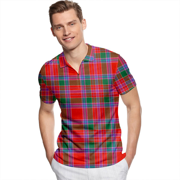 Birral Ancient Tartan Classic Lapel Zip Short Sleeve Polo