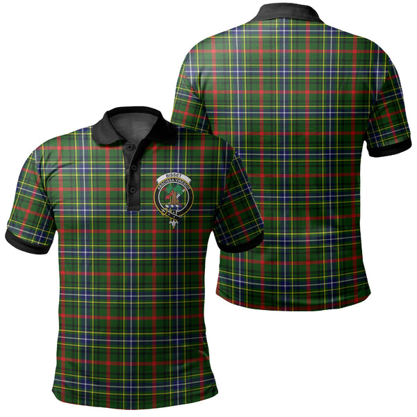 Bisset Tartan Crest Polo Shirt Black Neck 2 Style