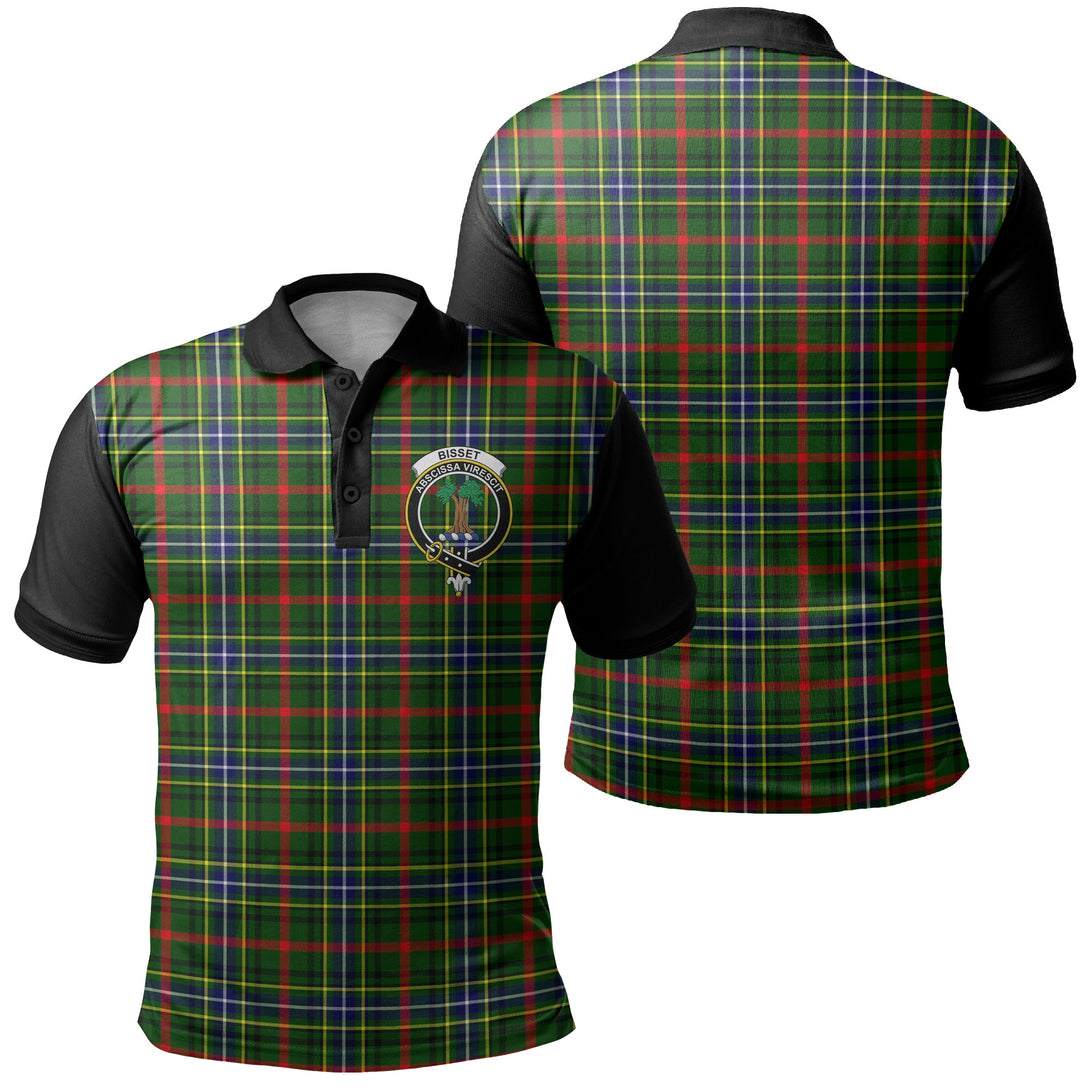 Bisset Tartan Crest Polo Shirt Black Neck 1 Style