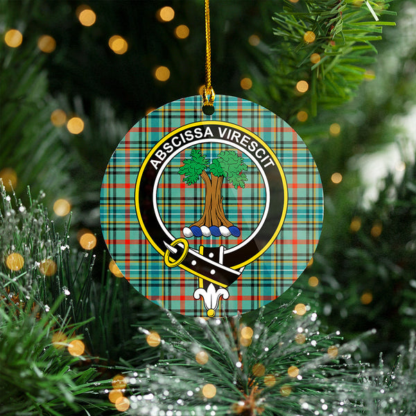 Bisset Ancient Clan Badge Tartan Plastic Christmas Ornaments