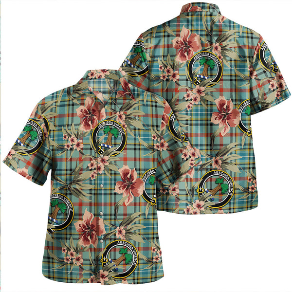 Bisset Ancient Clan Badge Tartan Aloha Hawaiian Shirt Tropical Old Style