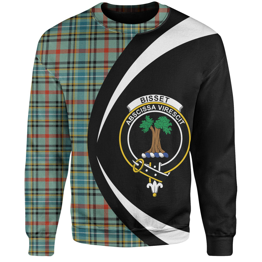 Bisset Ancient Clan Badge Tartan Sweatshirt Circle Style Personalized