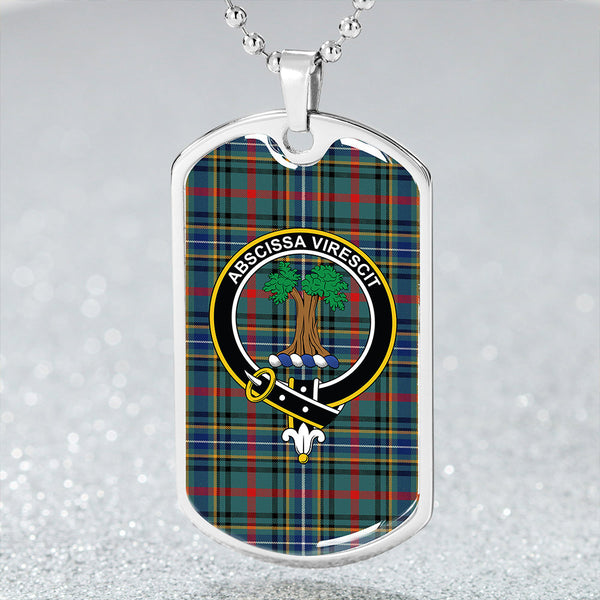 Bisset Modern Clan Badge Classic Tartan Dog Tag Necklace