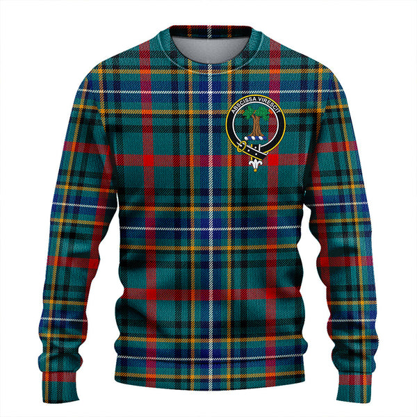 Bisset Modern Clan Badge Tartan Knitted Sweater