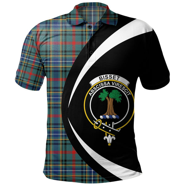 Bisset Modern Clan Badge Tartan Polo Shirt Circle Style Personalized