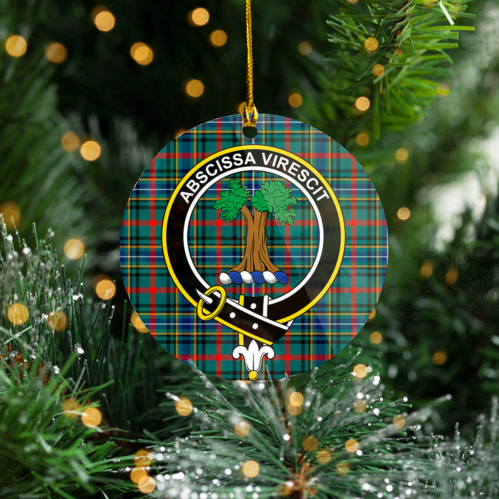 Bisset Modern Clan Badge Tartan Plastic Christmas Ornaments