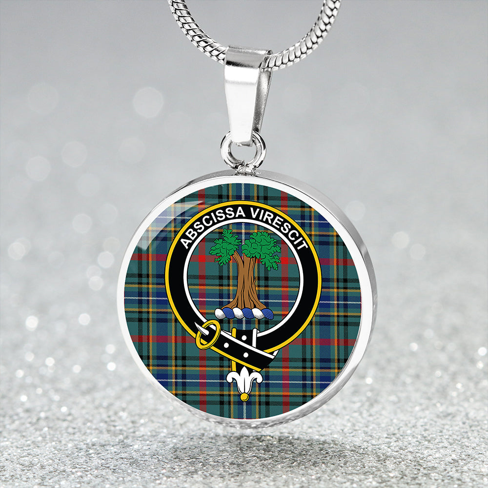 Bisset Modern Clan Badge Tartan Classic Circle Necklace