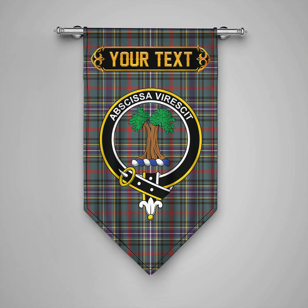 Bisset Weathered Clan Badge Tartan Gonfalon Personalize