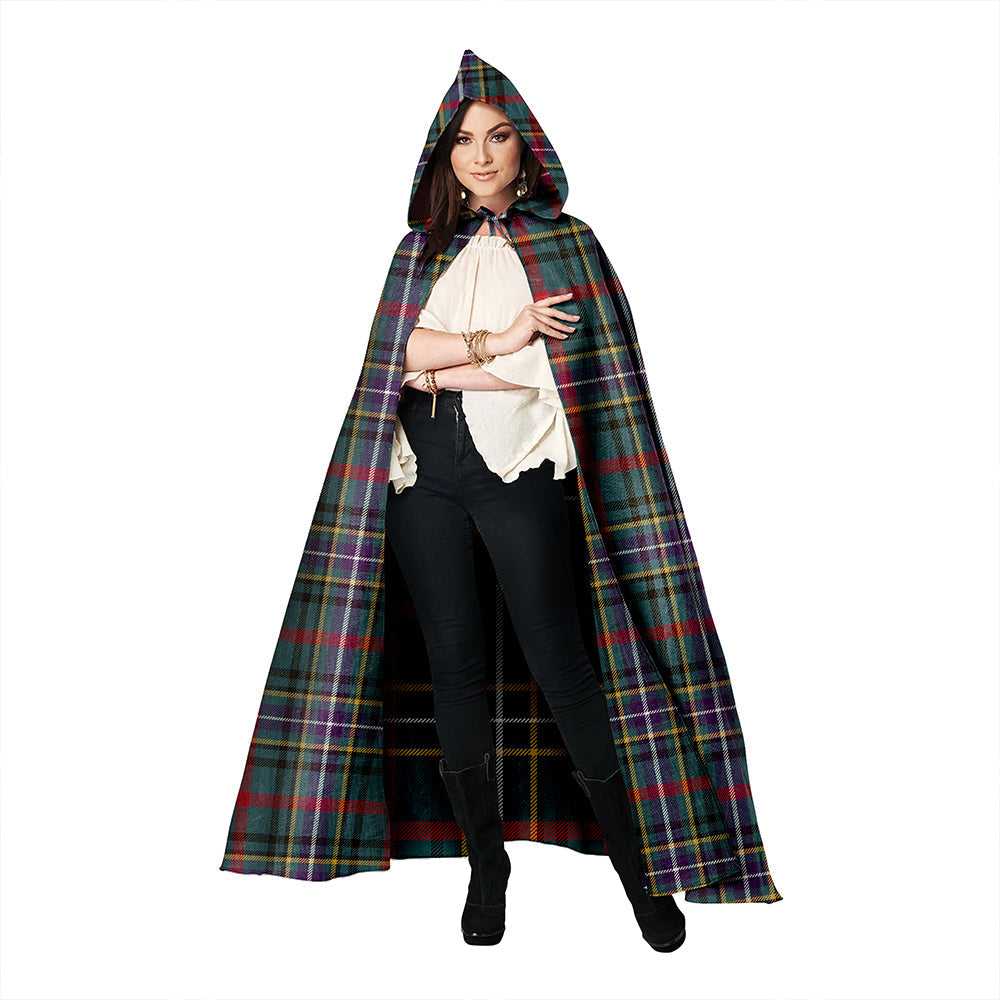 Bisset Weathered Clan Badge Tartan Hooded Cloak