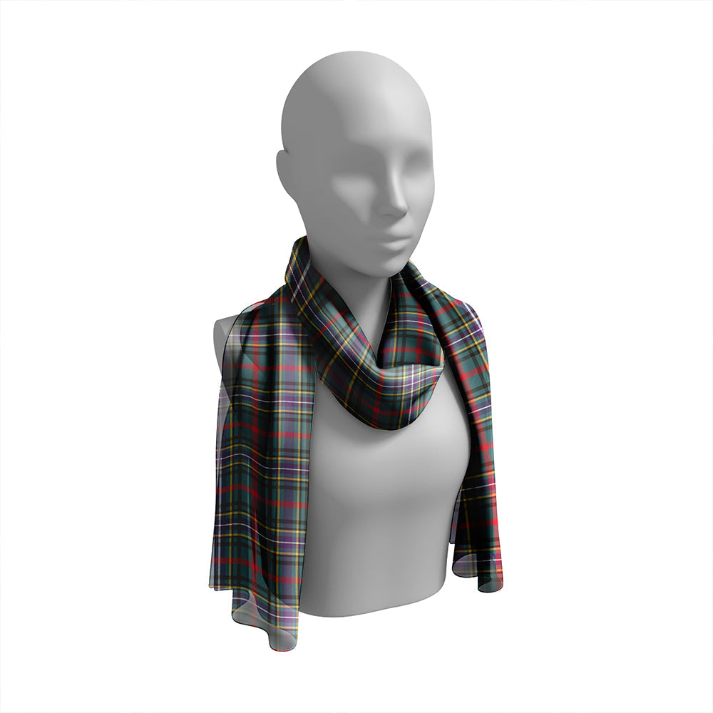 Bisset Weathered Tartan Classic Silk Habotai Long Scarf