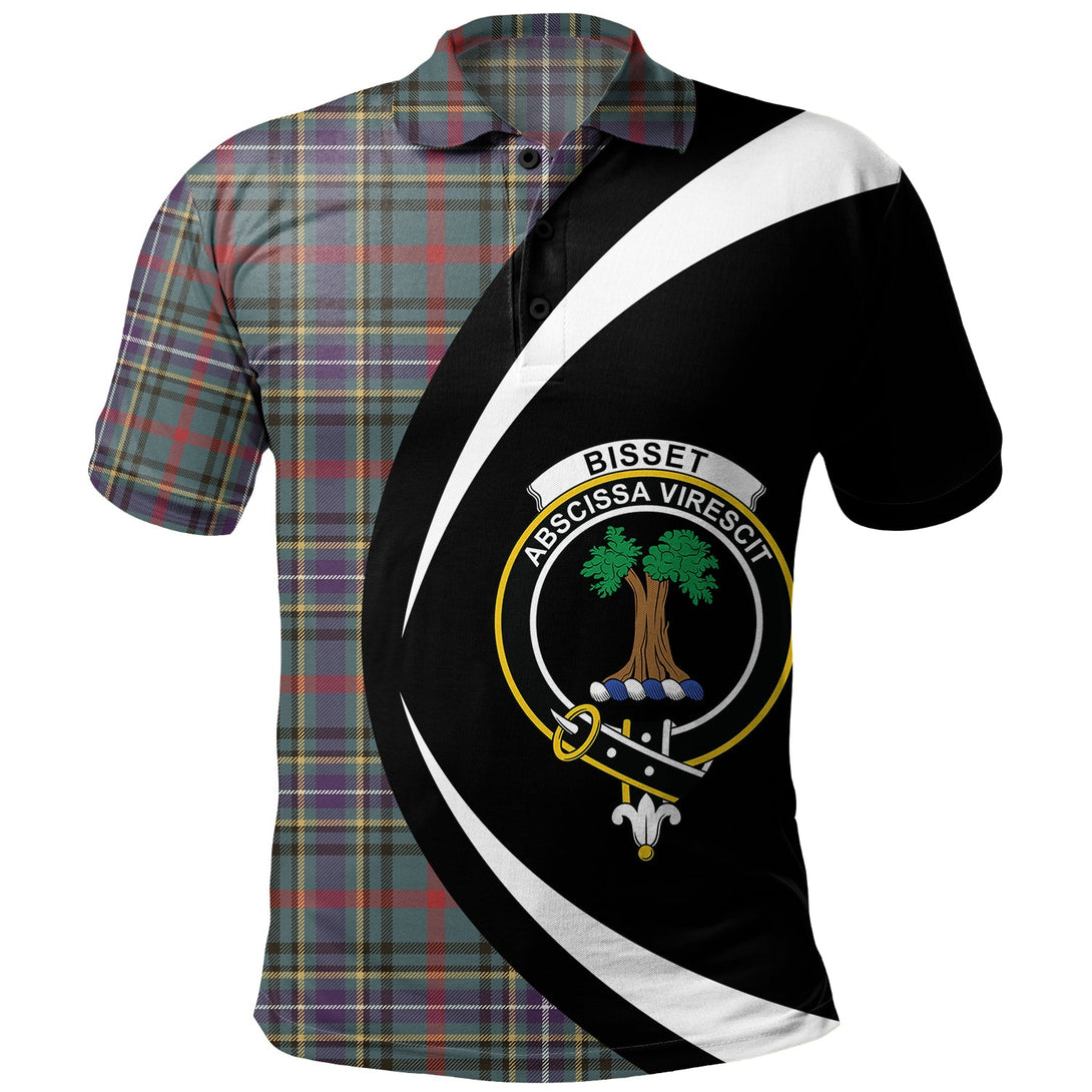 Bisset Weathered Clan Badge Tartan Polo Shirt Circle Style Personalized