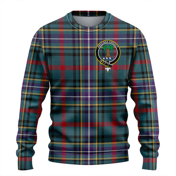 Bisset Weathered Clan Badge Tartan Knitted Sweater