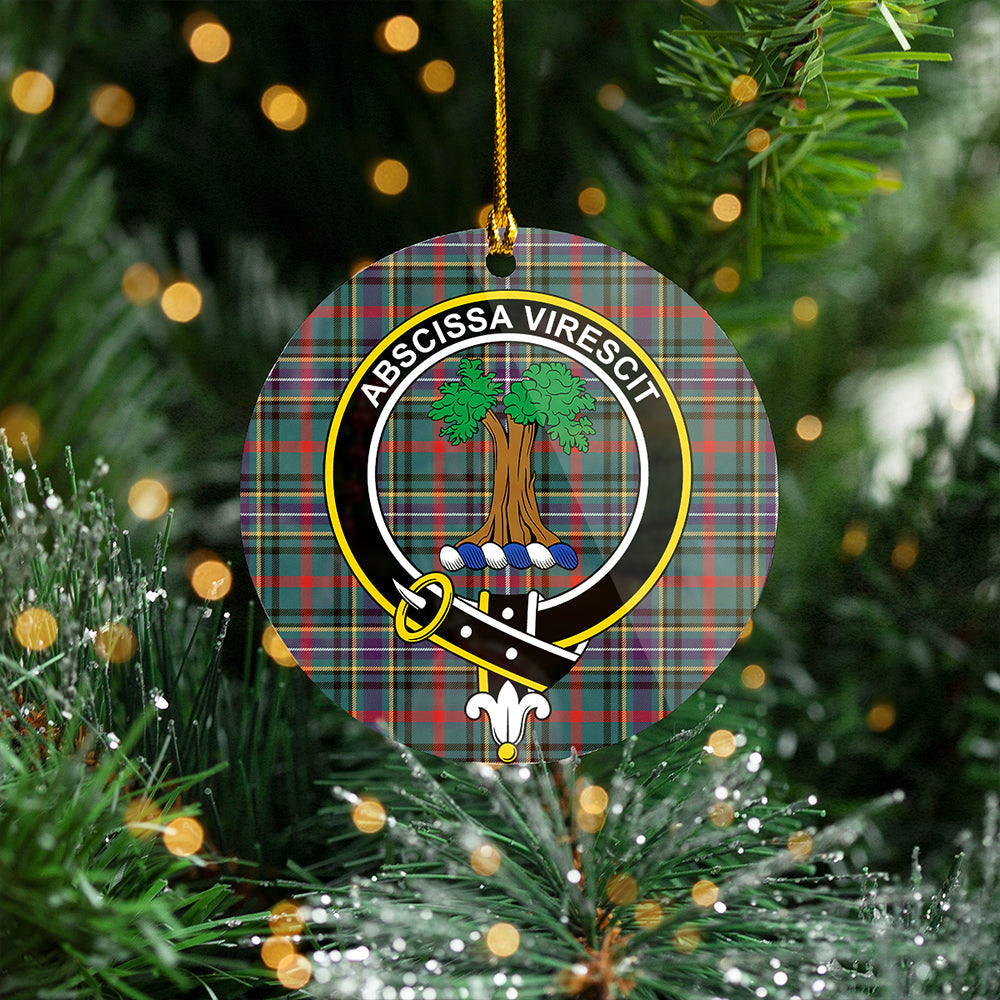 Bisset Weathered Clan Badge Tartan Plastic Christmas Ornaments