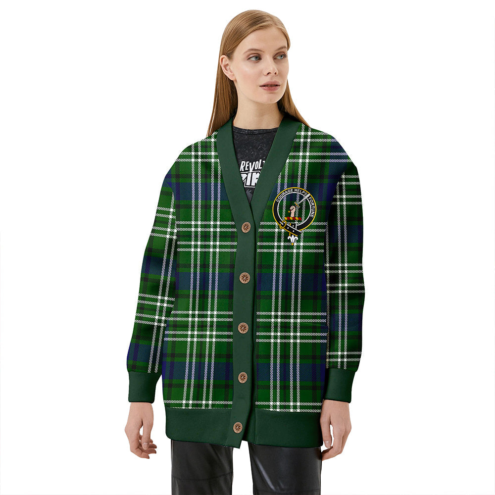 Blackadder Clan Badge Tartan V-neck Cardigan