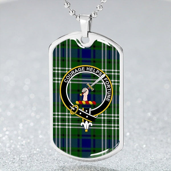 Blackadder Clan Badge Classic Tartan Dog Tag Necklace