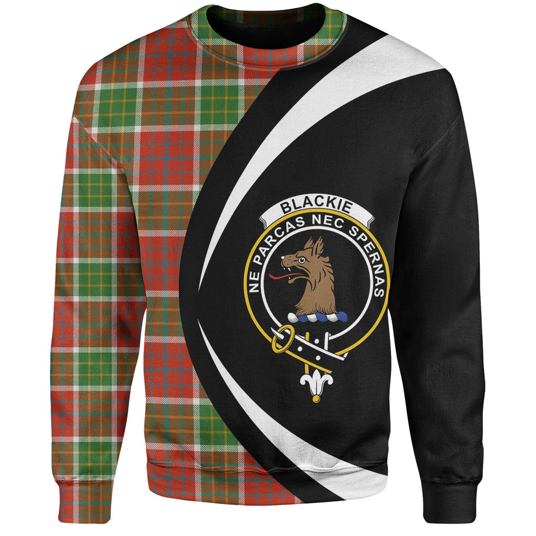 Blackie Ancient Clan Badge Tartan Sweatshirt Circle Style Personalized