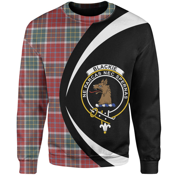 Blackie Weathered Clan Badge Tartan Sweatshirt Circle Style Personalized