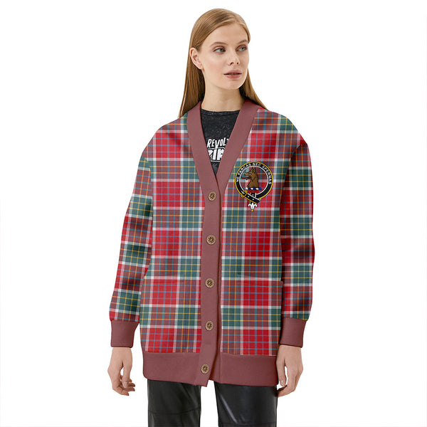 Blackie Weathered Clan Badge Tartan V-neck Cardigan