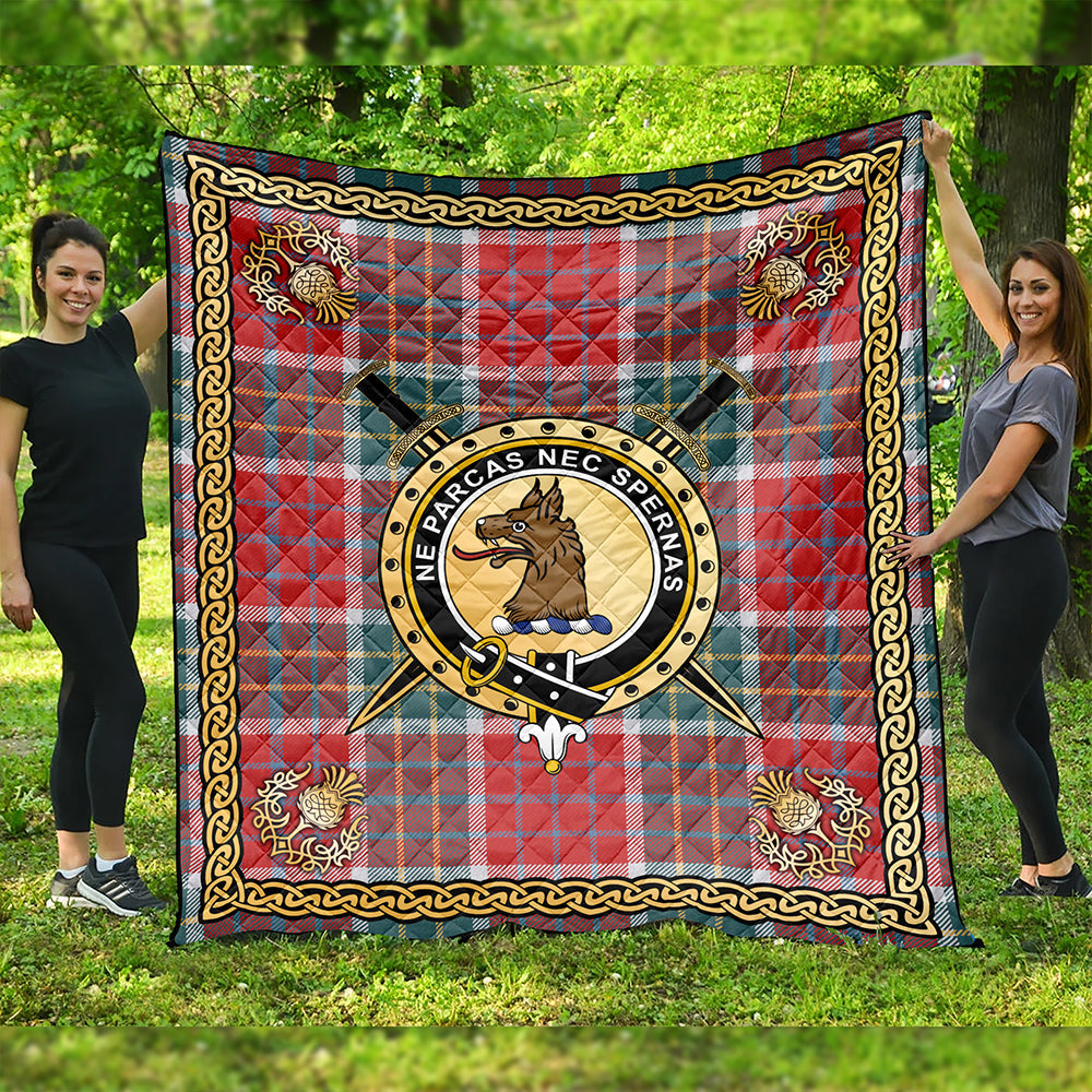 Blackie Weathered Clan Badge Tartan Premium Quilt Celtic Shield