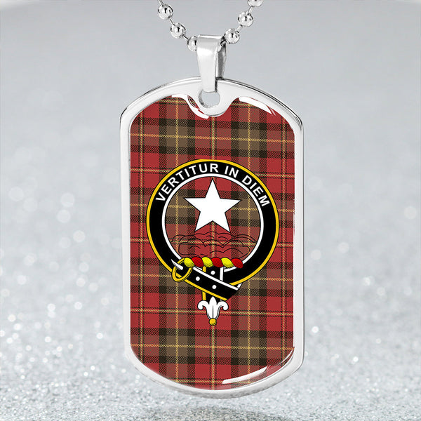 Blackstock Dress Weathered Clan Badge Classic Tartan Dog Tag Necklace