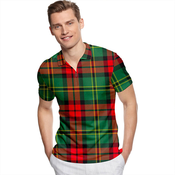 Blackstock Hunting Modern Tartan Classic Lapel Zip Short Sleeve Polo