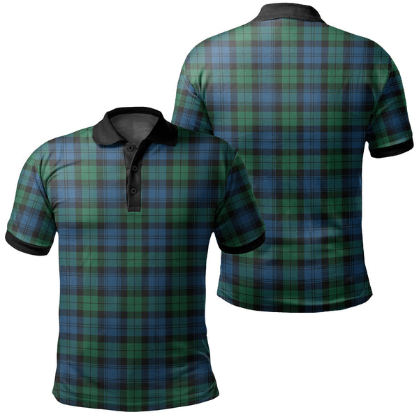 Blackwatch Ancient Tartan Classic Polo Shirt Black Neck 2 Style