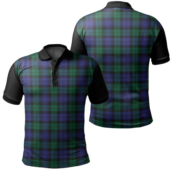 Blackwatch Modern Tartan Classic Polo Shirt Black Neck 1 Style