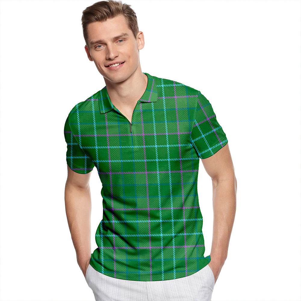 Blackwood Ancient Tartan Classic Lapel Zip Short Sleeve Polo