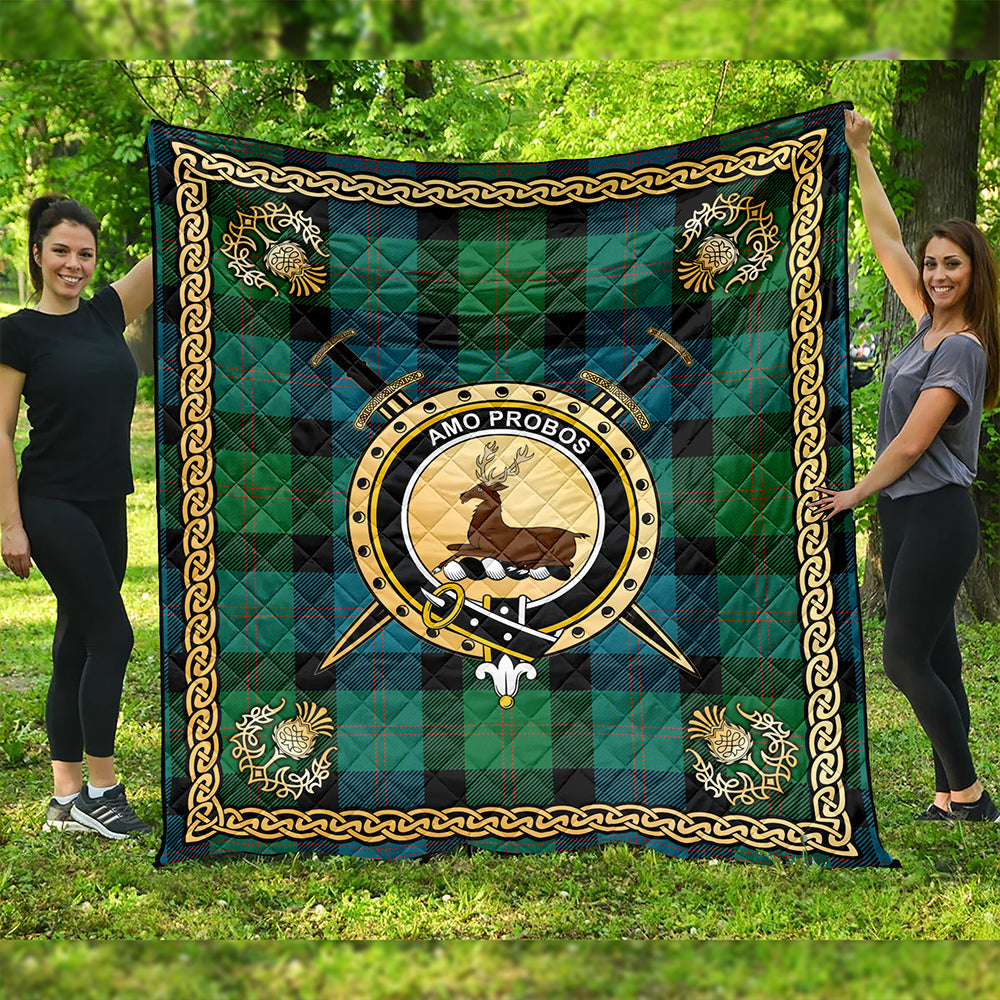 Blair Ancient Clan Badge Tartan Premium Quilt Celtic Shield