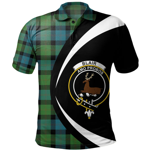 Blair Ancient Clan Badge Tartan Polo Shirt Circle Style Personalized