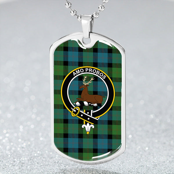 Blair Ancient Clan Badge Classic Tartan Dog Tag Necklace